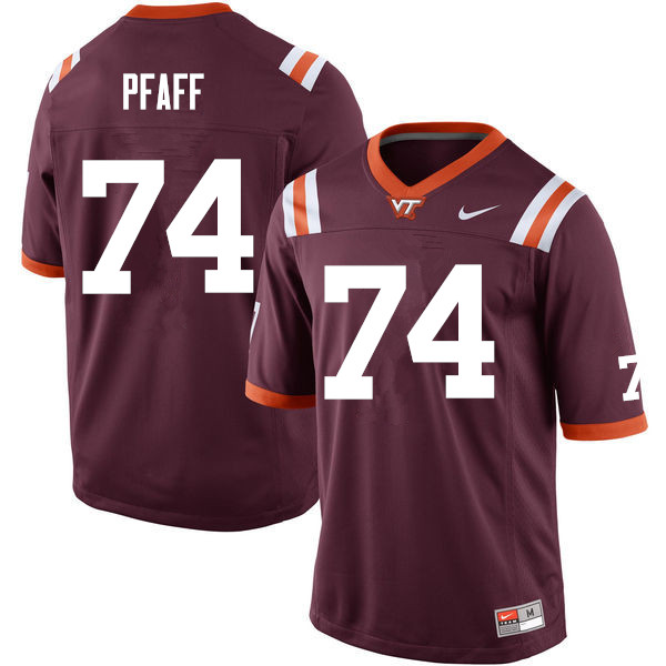 Men #74 Braxton Pfaff Virginia Tech Hokies College Football Jerseys Sale-Maroon - Click Image to Close
